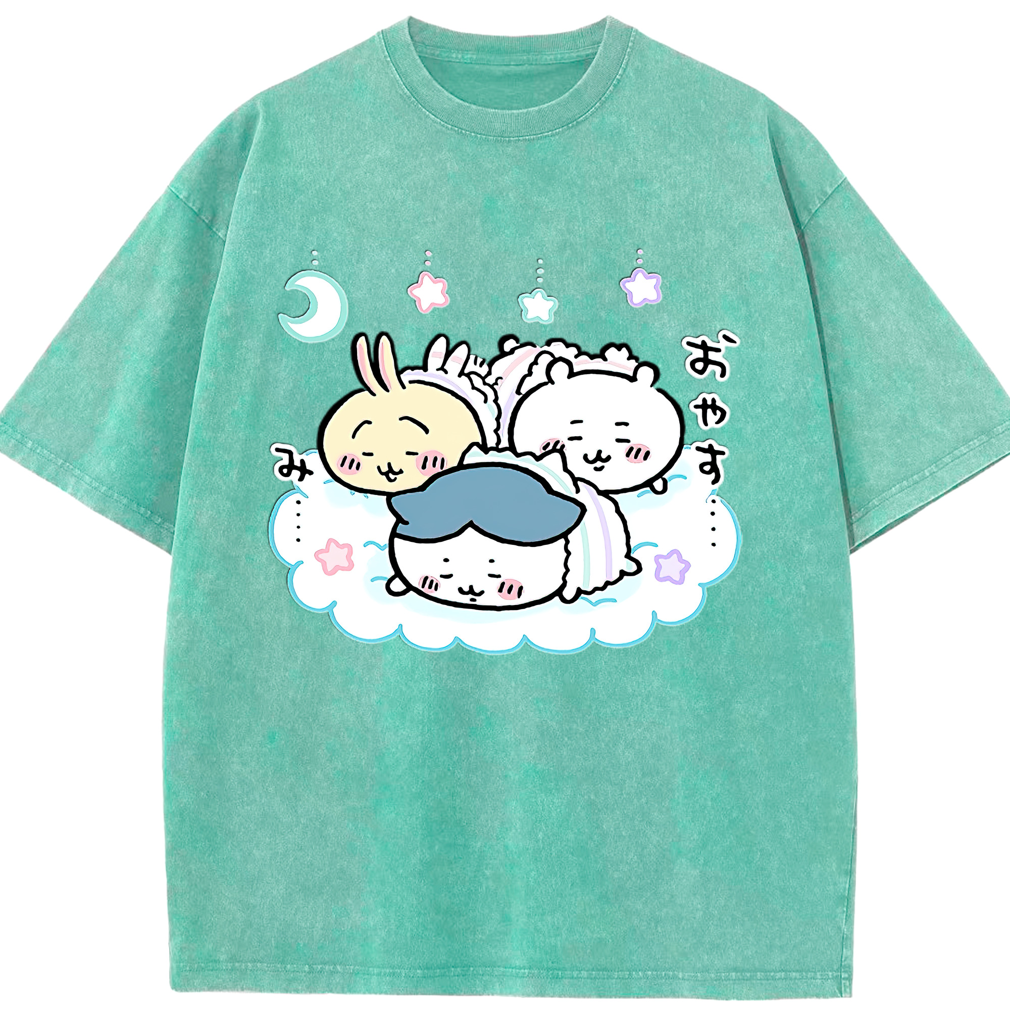 （画像用） ちいかわ ハチワレ Chii-kawa hachiware 綿100% ヴィンテージ風 半袖Tシャツ（フロントプリント）